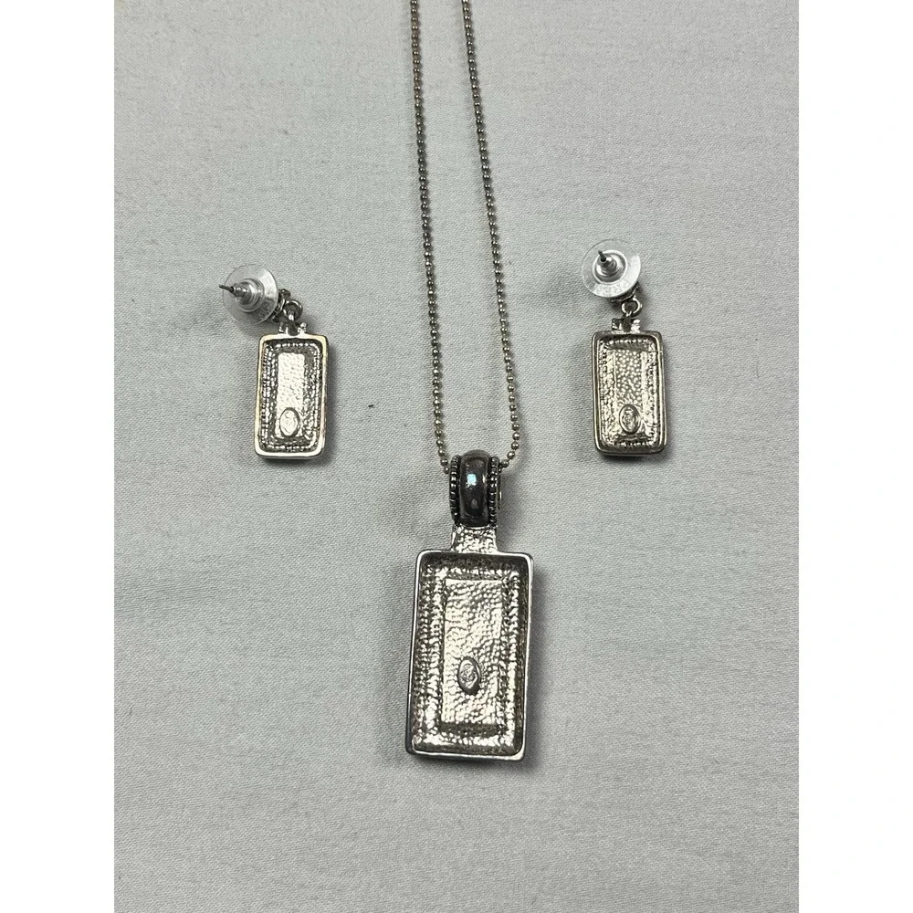 Premier Design SUMMIT Silver Jewelry Earrings Pendant Faux Mother Of Pearl Stone